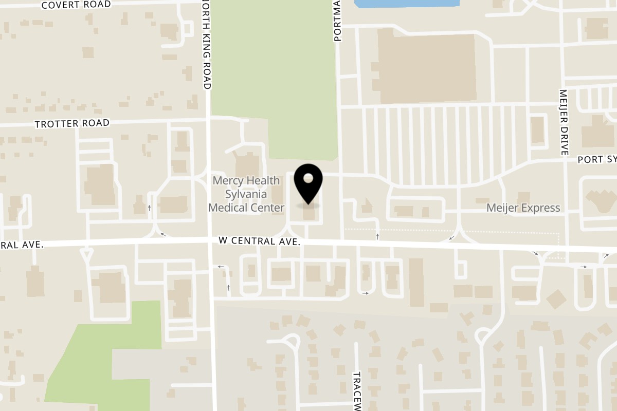 Map showing the location of Indian Jewel of Toledo on 7406 Central Avenue in Toledo